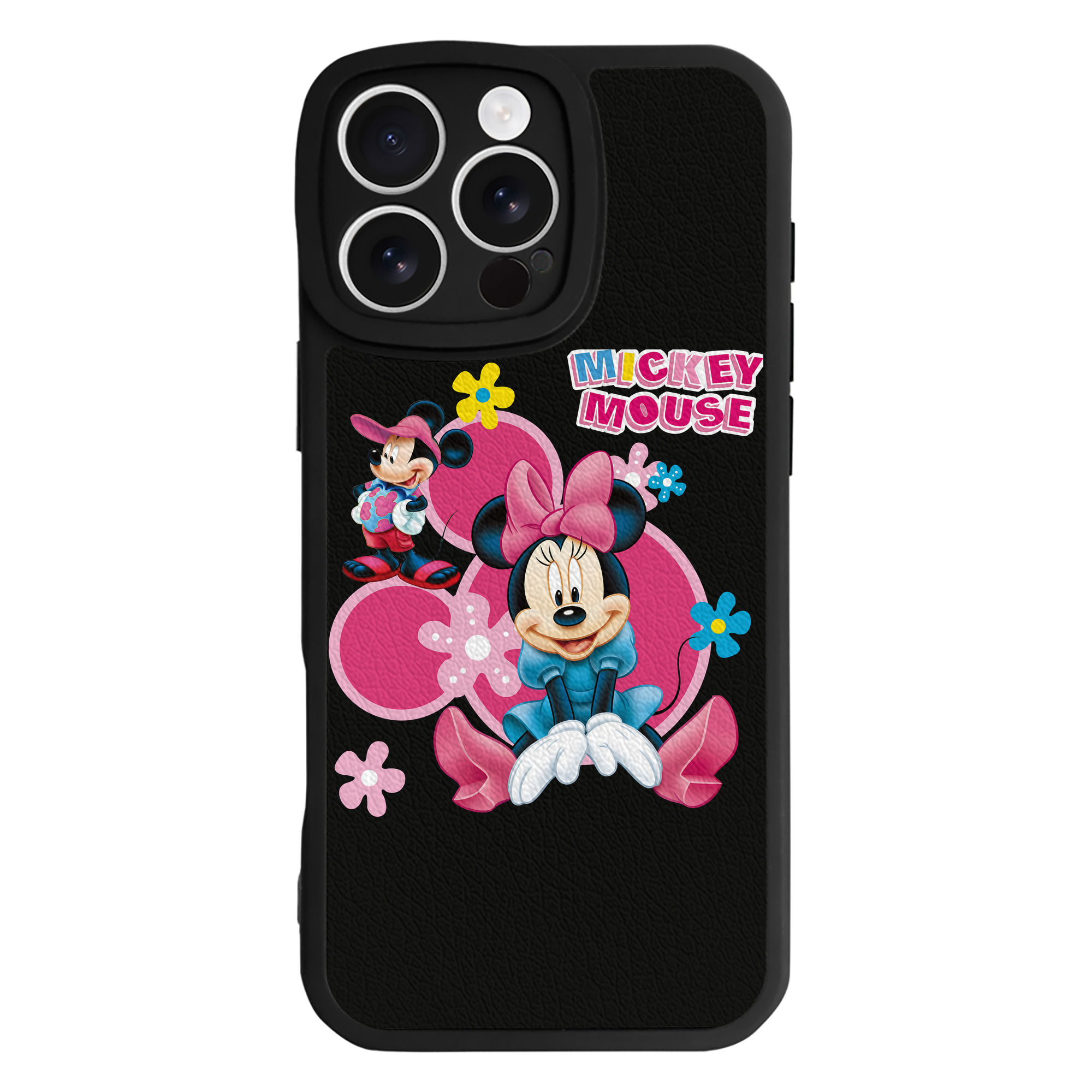 （画像用） ミッキーマウス Mickey Mouse 【iPhone 16シリーズ対応】シリコンスマホケース（レザー調） 材質：シリコン